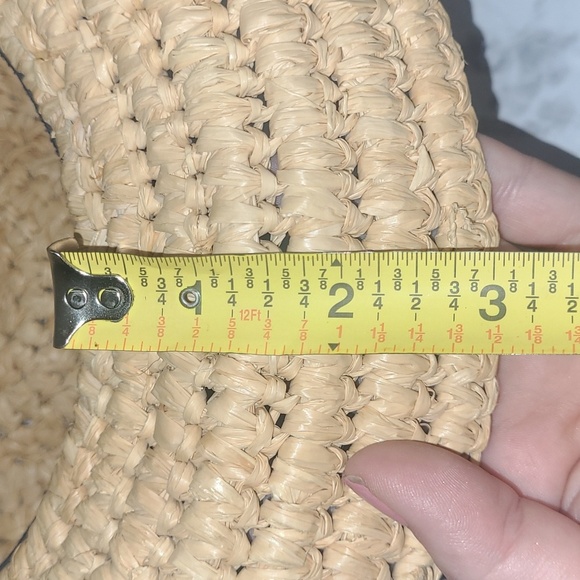 Kaminsky Raffia Straw Sun Beach Hat Vintage w Folk Art Hat Pin Australian - Picture 9 of 9